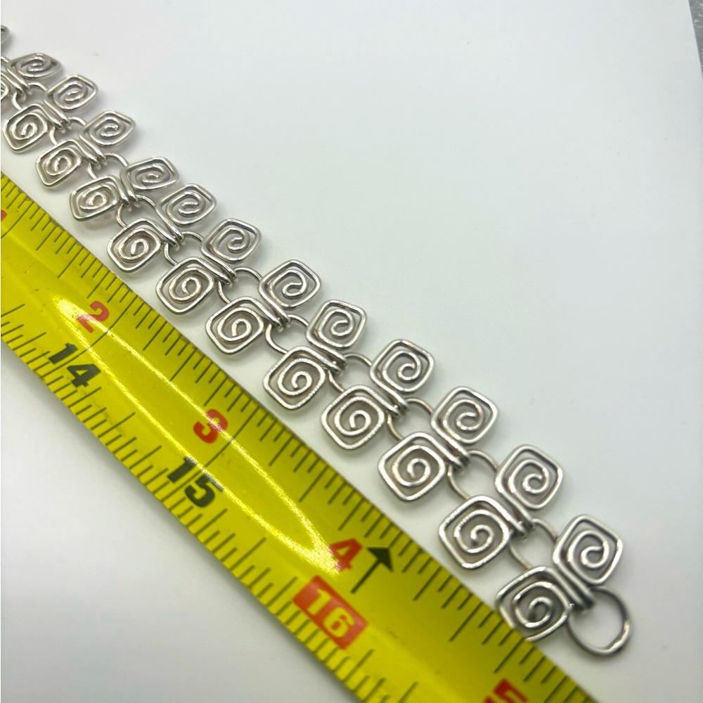 Vintage ClI Mexico 925 Geometric Link Necklace Set - Picture 7 of 8